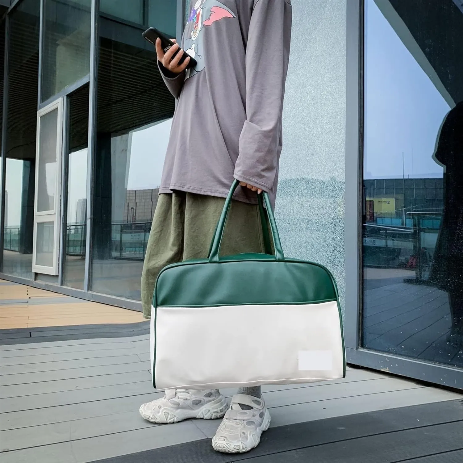 Travel Duffel Bags Contrasting Color Gym Bags Travel Outdoor Sport Backpack Yoga Training Fitness for Man Women Handbag Swimming Waterproof Bags(2)