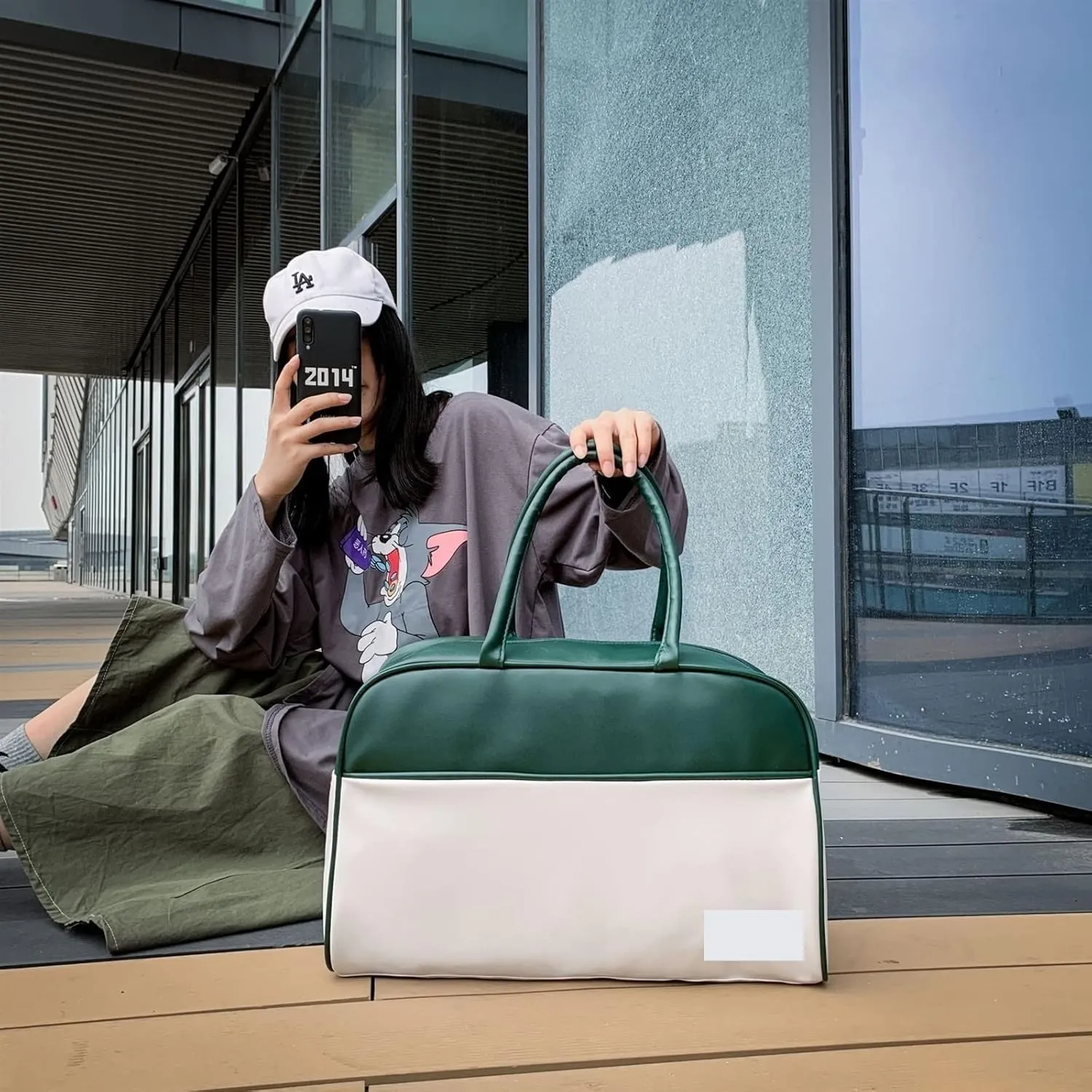 Travel Duffel Bags Contrasting Color Gym Bags Travel Outdoor Sport Backpack Yoga Training Fitness for Man Women Handbag Swimming Waterproof Bags(2)