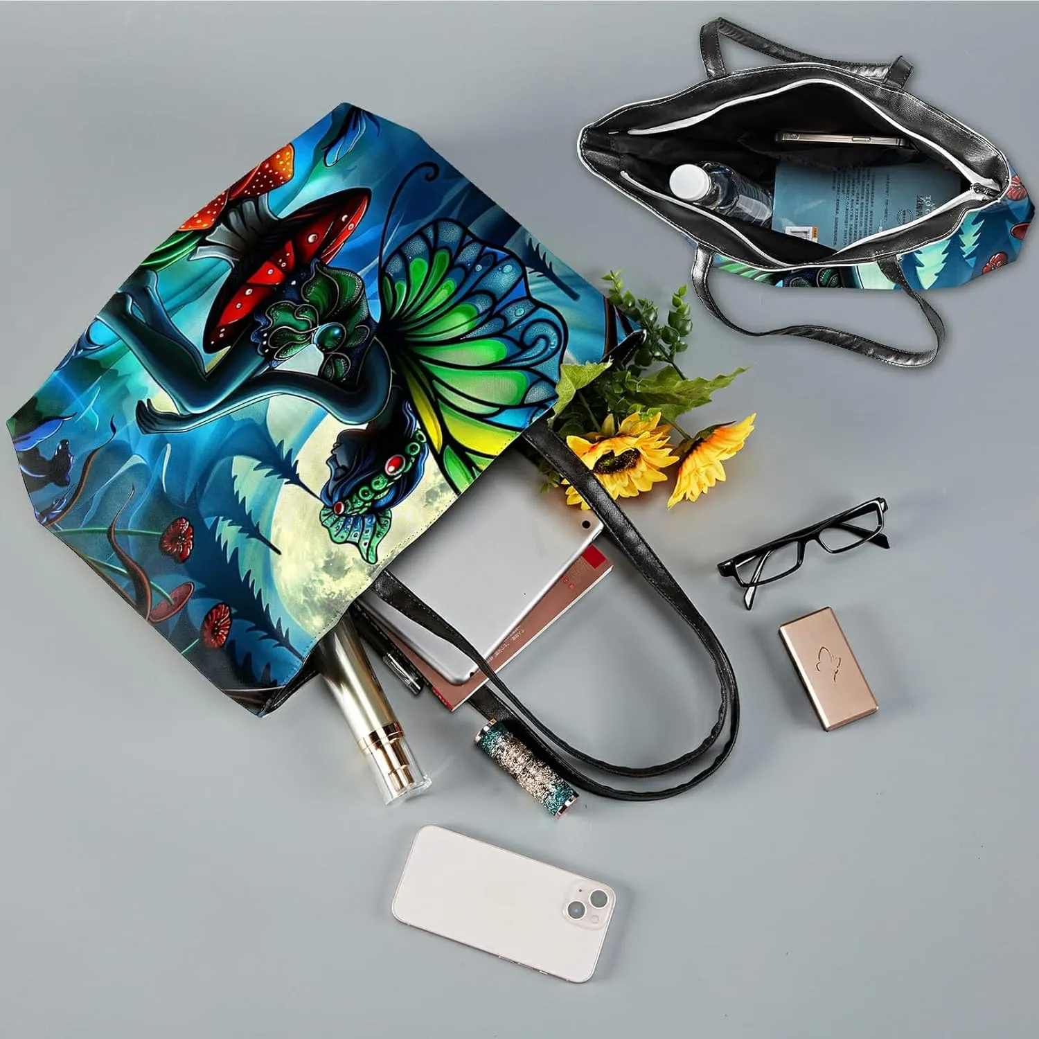 Travel Tote Bags Leather Purses for Women, Shoulder Bag with Zipper, Top Handle Ladies Shoulder Bags
