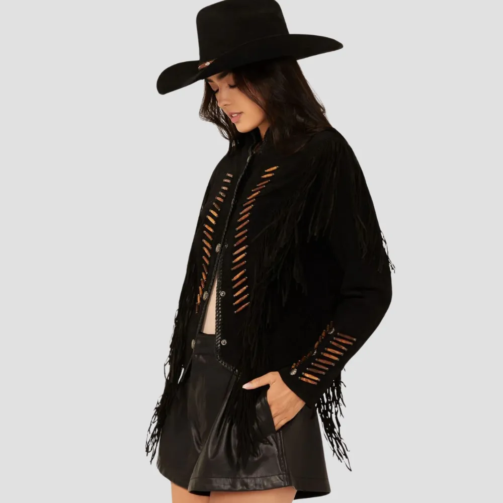 Trendy Fringe Suede Jacket Women In Western-Inspired Styles