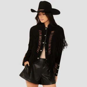 Trendy Fringe Suede Jacket Women In Western-Inspired Styles