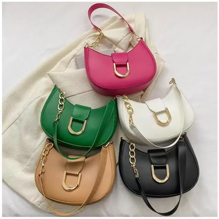 Trendy Genuine Underarm Shoulder Bags Women 2025 Luxury Crossbody Purses Half Moon Ladies Handbags