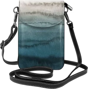 Trendy mini WITHIN THE TIDES print crossbody cell phone bag for women,everyday use and travel handbag