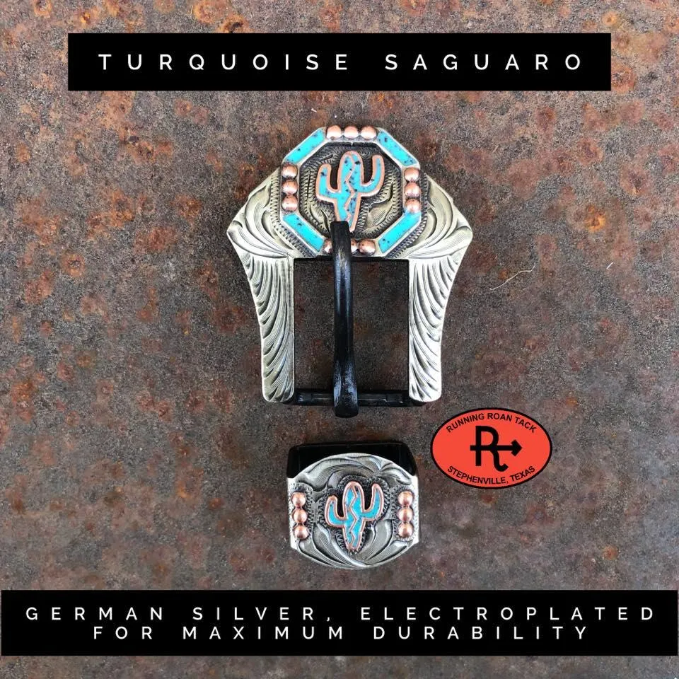 Turquoise Aztec Mini Saddle Bag with Your Choice of Buckle and Fringe for Phone, Keys, Roping Powder, etc