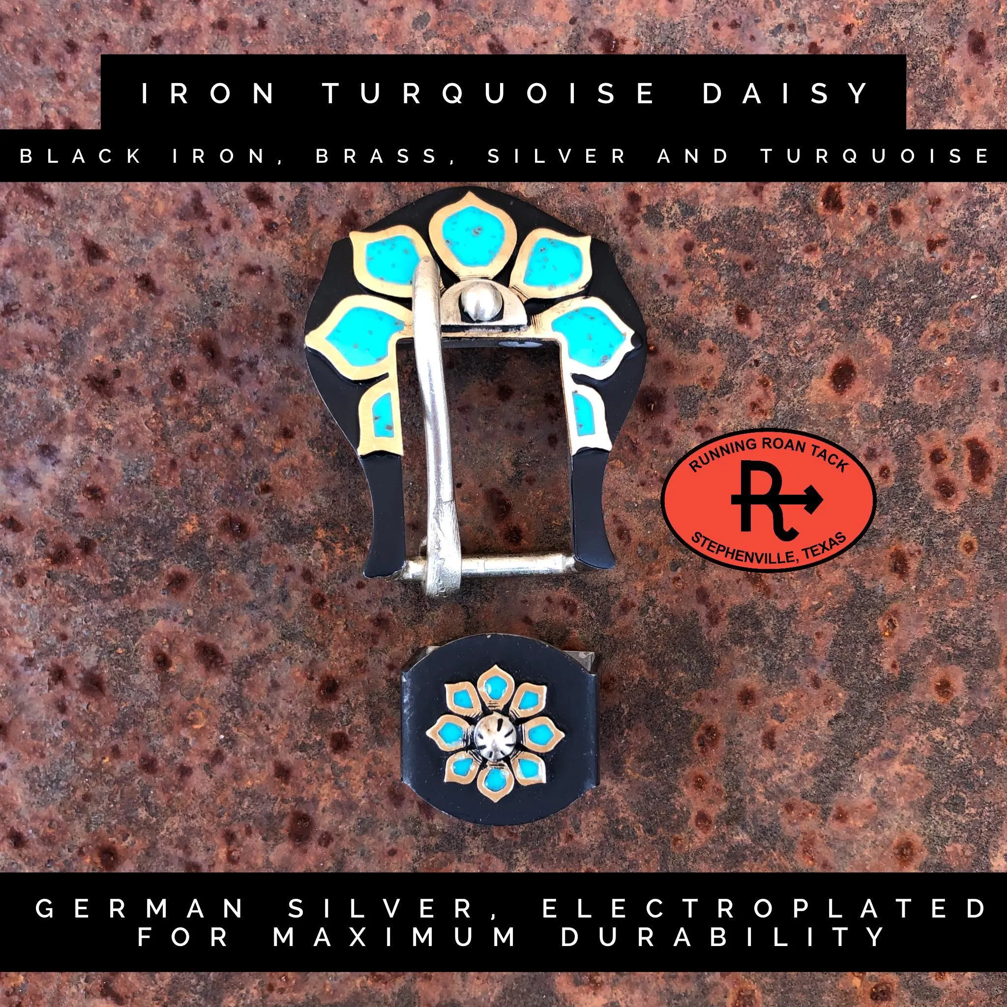 Turquoise Aztec Mini Saddle Bag with Your Choice of Buckle and Fringe for Phone, Keys, Roping Powder, etc
