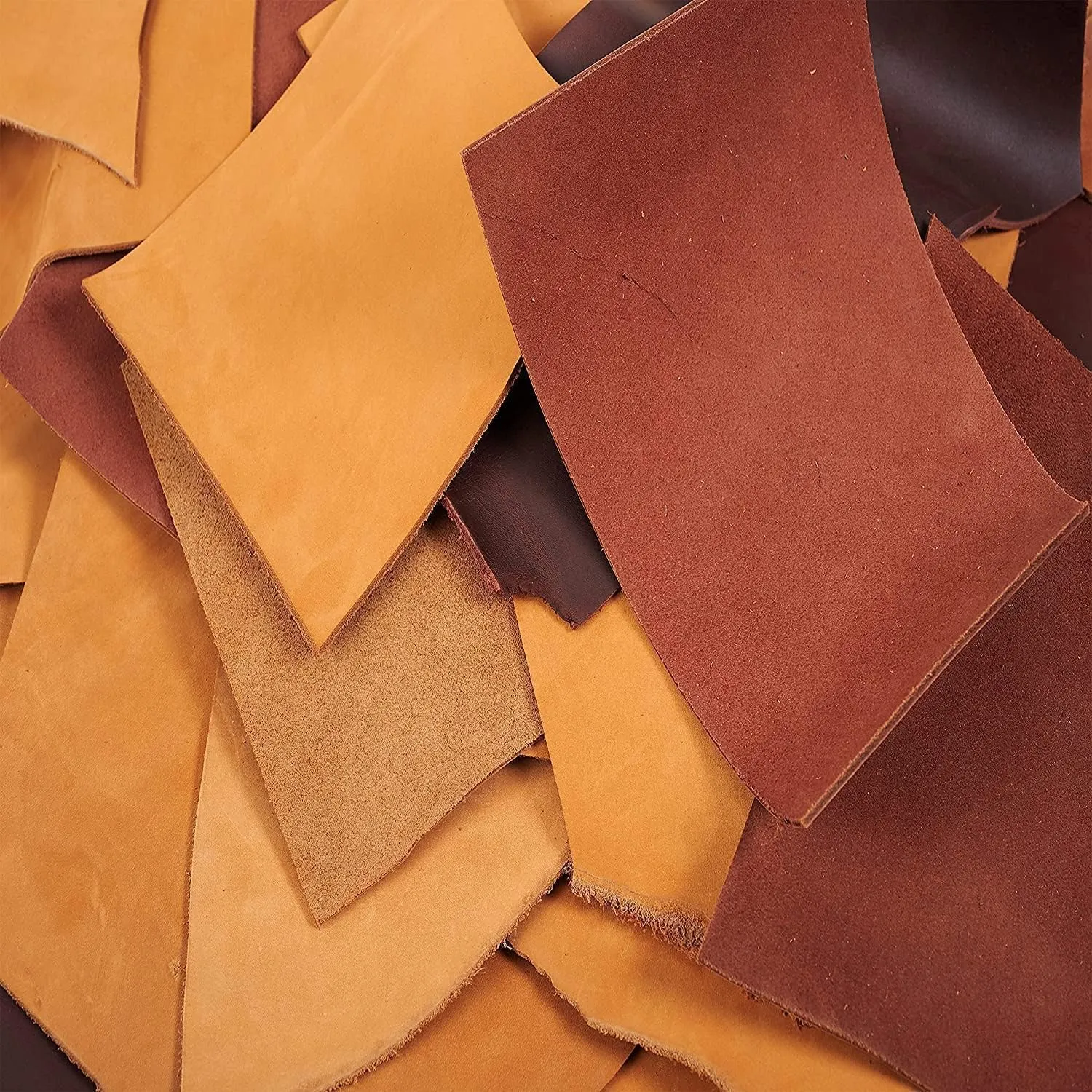 TUZECH Leather Scrap - Large Pieces of Full Grain Leather Cowhide Remnants Bag - Design & Make Crafts - Mixed Colors (20 Lbs)
