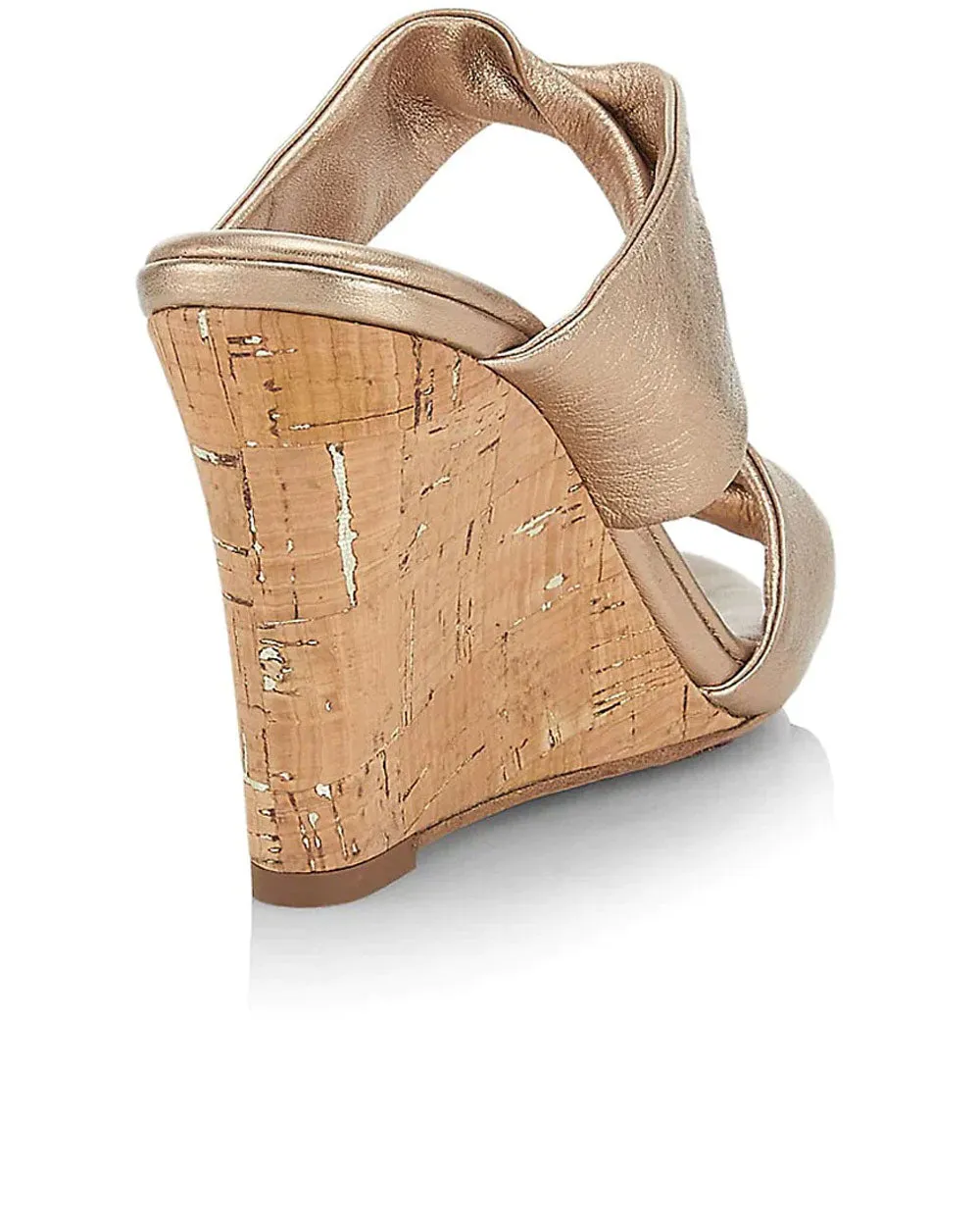 Twist Metallic Leather Wedge Mules in Light Copper