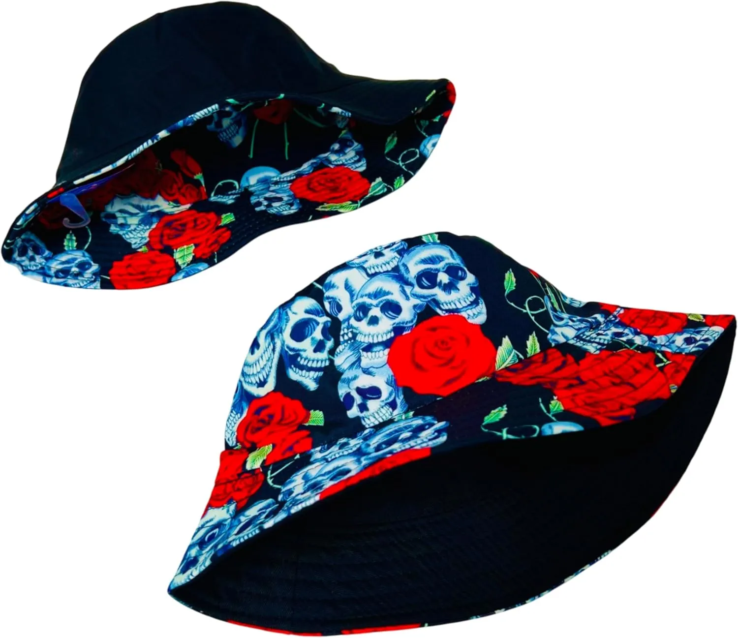 Unisex Bucket Hat Reversible Double-Side-Wear Packable for Travel, Outdoors, and Beach