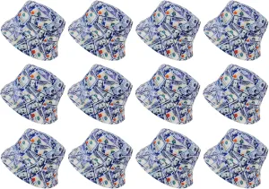 Unisex Bucket Hat Reversible Double-Side-Wear Packable for Travel, Outdoors, and Beach