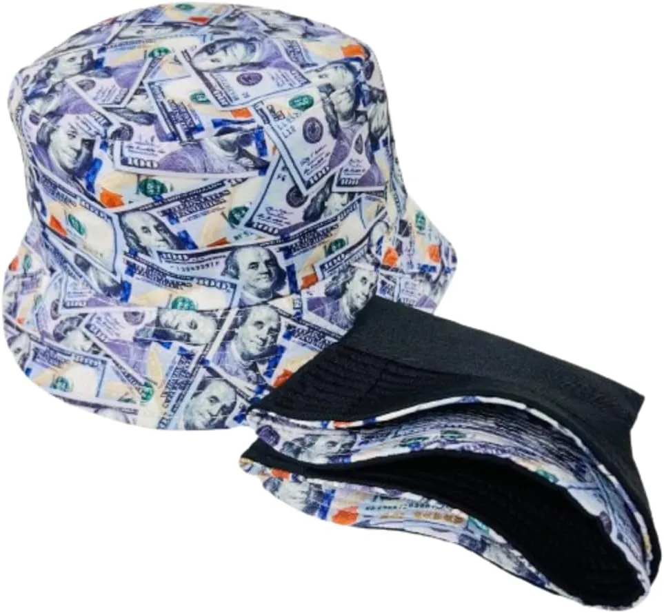 Unisex Bucket Hat Reversible Double-Side-Wear Packable for Travel, Outdoors, and Beach