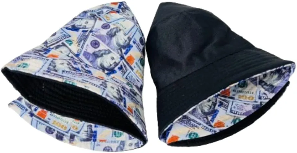 Unisex Bucket Hat Reversible Double-Side-Wear Packable for Travel, Outdoors, and Beach