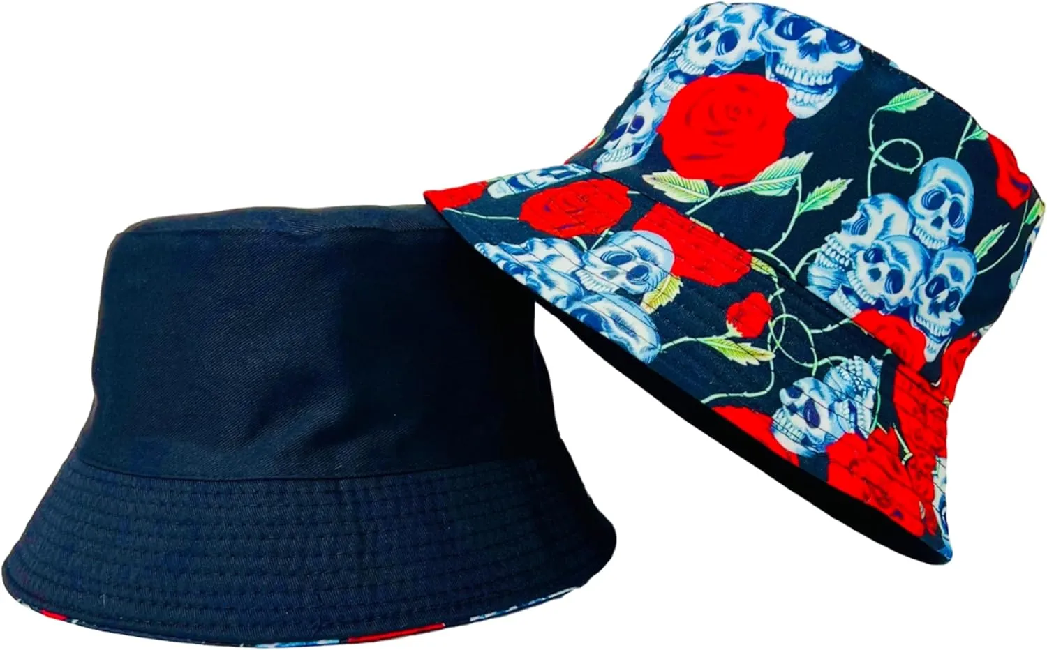 Unisex Bucket Hat Reversible Double-Side-Wear Packable for Travel, Outdoors, and Beach