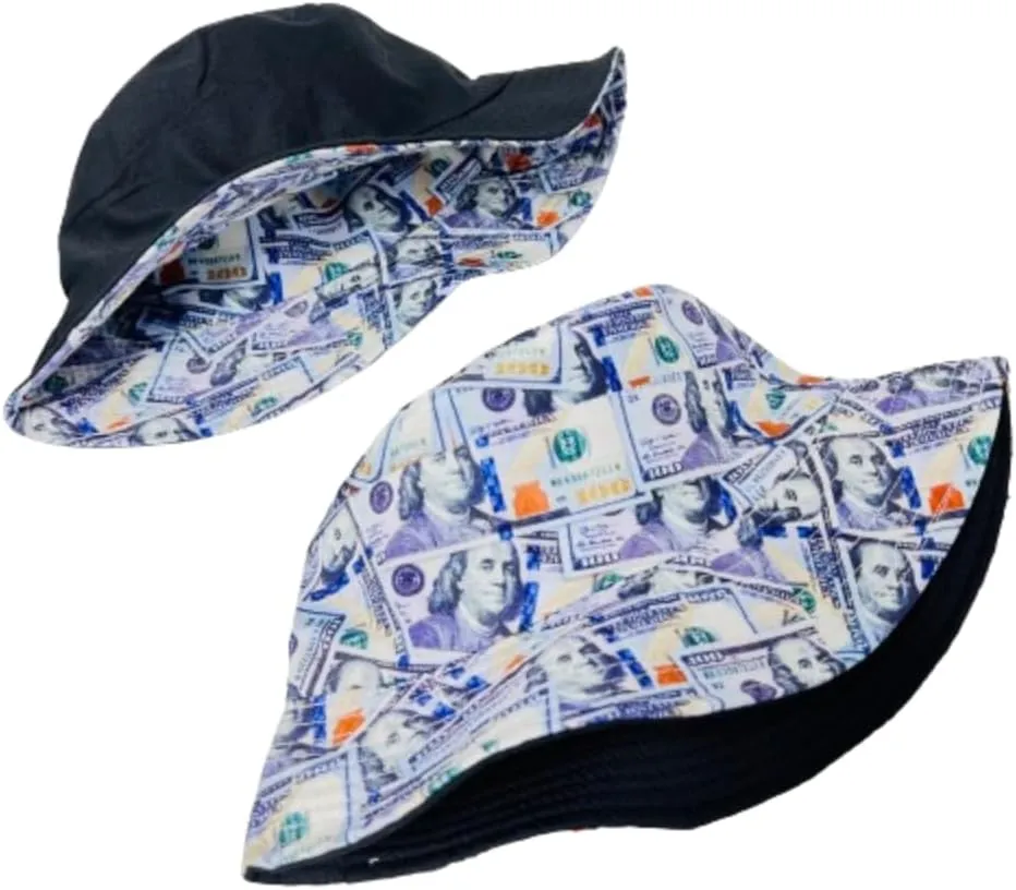 Unisex Bucket Hat Reversible Double-Side-Wear Packable for Travel, Outdoors, and Beach