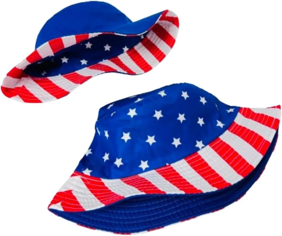 Unisex Bucket Hat Reversible Double-Side-Wear Packable for Travel, Outdoors, and Beach