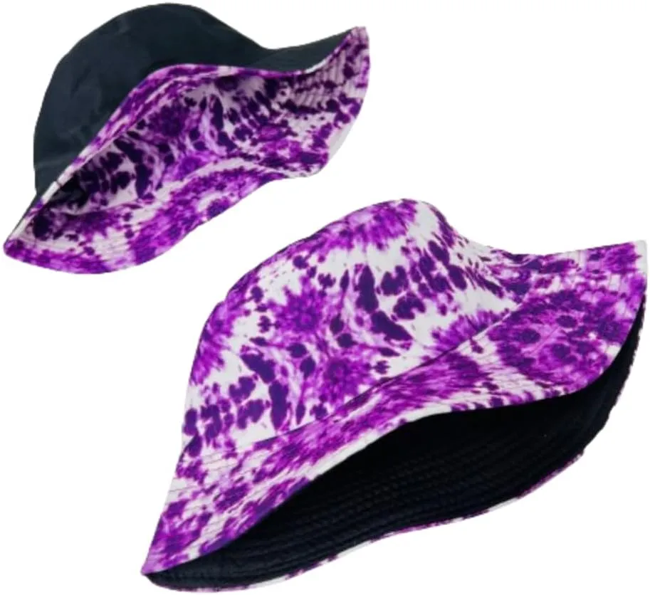 Unisex Bucket Hat Reversible Double-Side-Wear Packable for Travel, Outdoors, and Beach