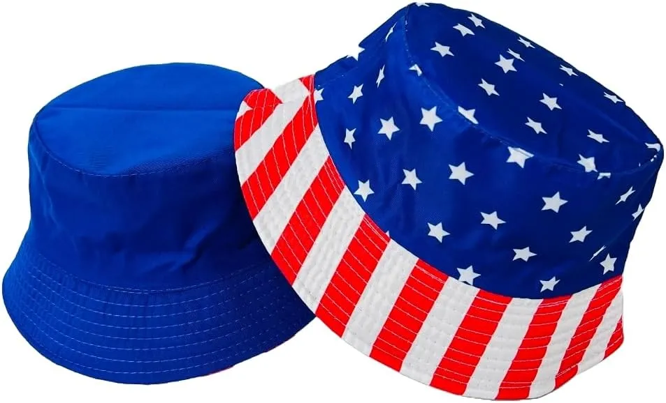 Unisex Bucket Hat Reversible Double-Side-Wear Packable for Travel, Outdoors, and Beach