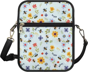 Unisex Leather Purse, Handbag Portable Crossbody Bag with Inside Card Slots Fashion Prints for Easter & Daily Uses