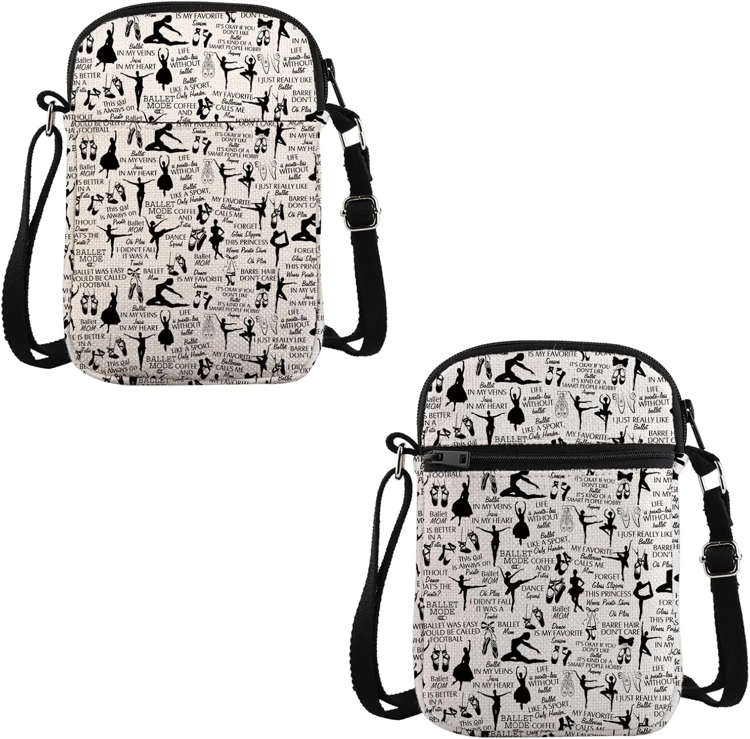 VAMSII Ballet Ballerina Gift Ballet Dance Crossbody Bag Ballet Dancer Travel Bag Ballerina Accessories Ballet Lover Gift