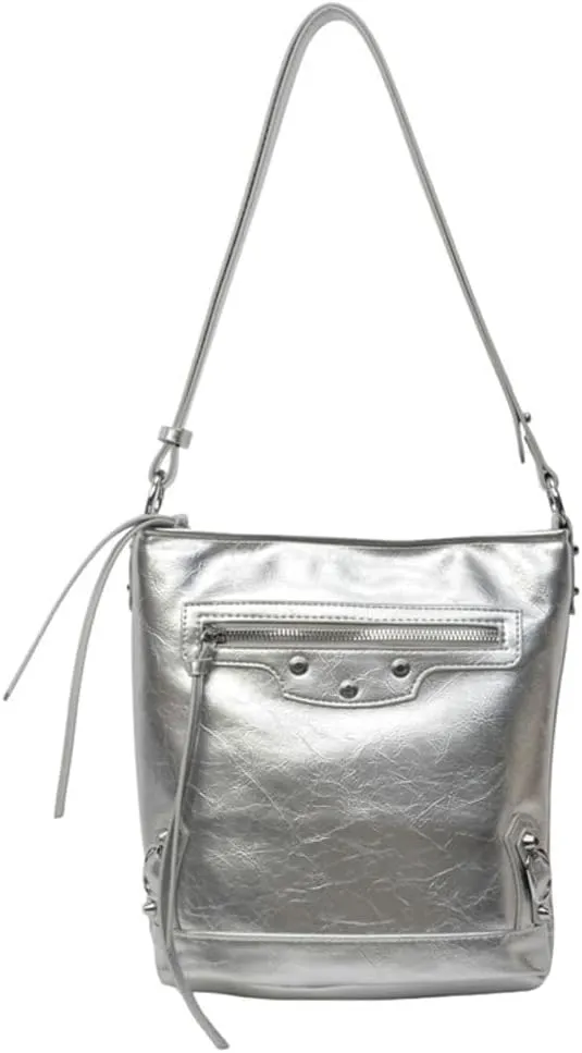 Vegan Leather Hobo & Crossbody Shoulder Bag for Womens Bucket Handbag Featuring a Zipper Top Handle Tote Design