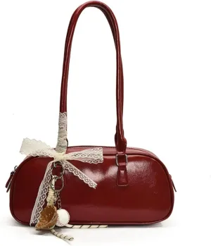 Vegan Leather Shoulder Purse Cute Shoulder Bags Y2k Purses Women Streetwear Vintage Coquette Belt Bag