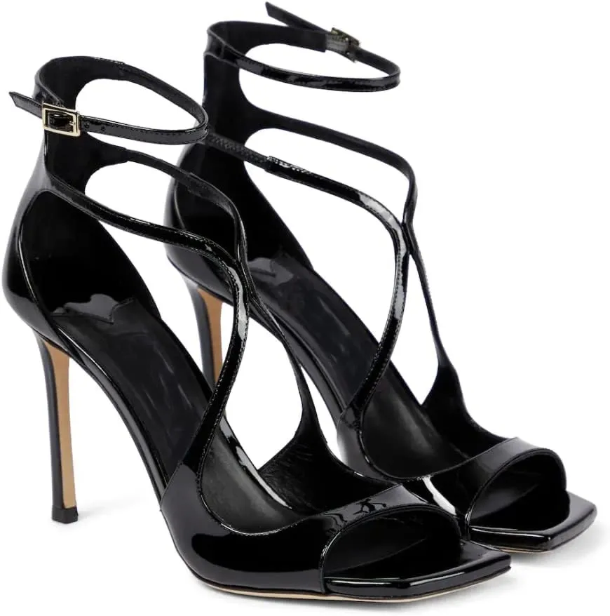 Vertundy Women's Stiletto Heeled Sandals - Ankle Strap Square Toe High Stiletto Heels Strappy Dress Shoes for Lady Party Dressy Summer Sexy