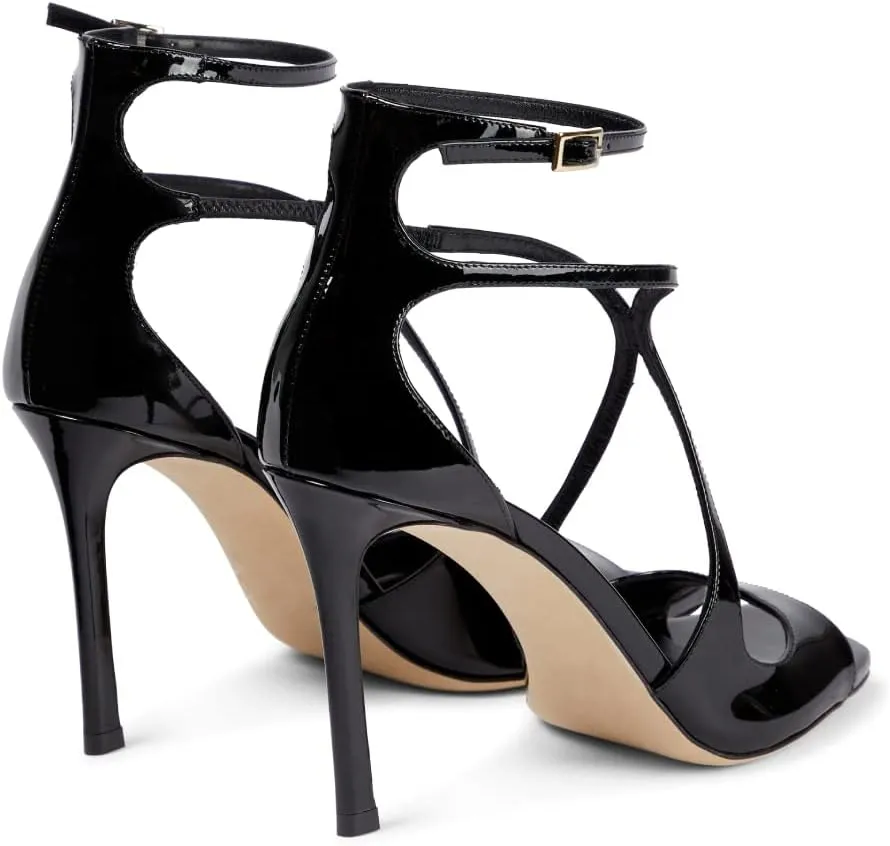 Vertundy Women's Stiletto Heeled Sandals - Ankle Strap Square Toe High Stiletto Heels Strappy Dress Shoes for Lady Party Dressy Summer Sexy