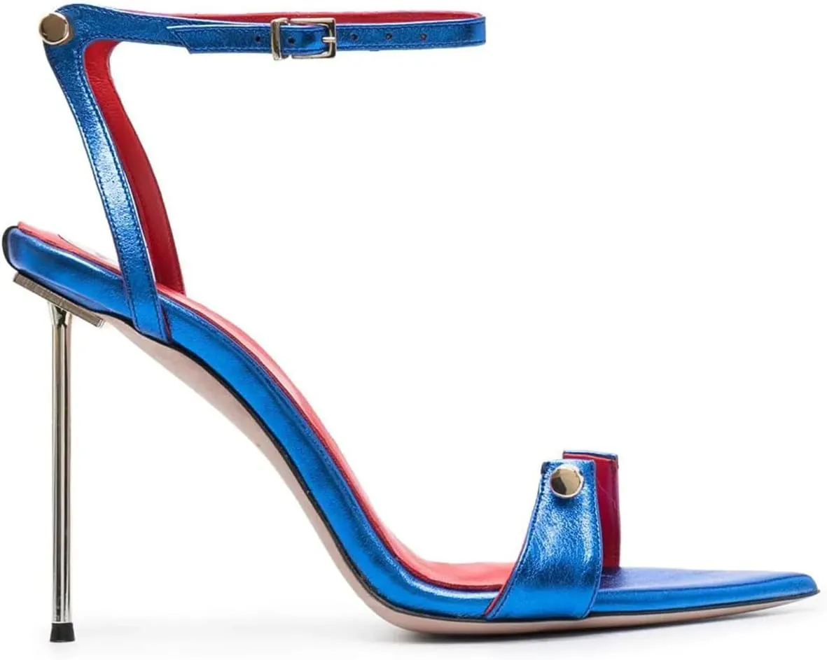 Vertundy Women's Stilettos High-Heeled Sandals - Ankle Buckle Strap Pointed Toe Fashion Sexy Dress Sandals for Ladies