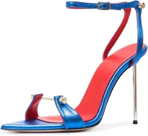 Vertundy Women's Stilettos High-Heeled Sandals - Ankle Buckle Strap Pointed Toe Fashion Sexy Dress Sandals for Ladies