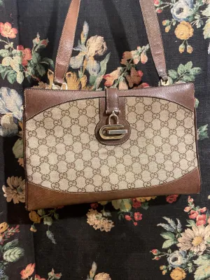Vintage Gucci monogrammed shoulder bag