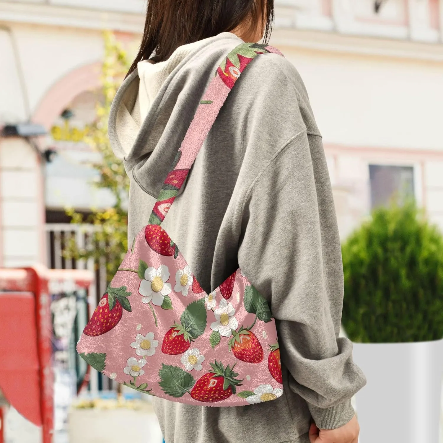 Vintage Mystery Map Beige Shoulder Tote Bag, Shoulder Tote with Zipper, Autumn Handbags