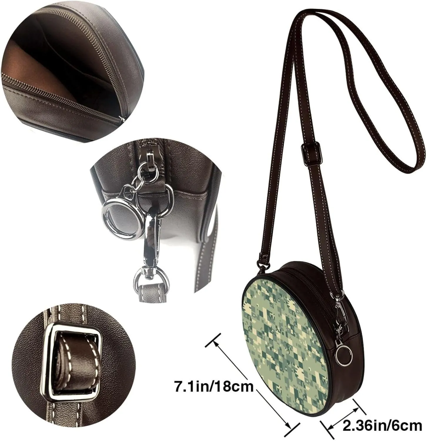 Vintage Shoulder Bag Crossbody Handbag, Small PU Leather Shoulder Bag, Circle Handbag for Women