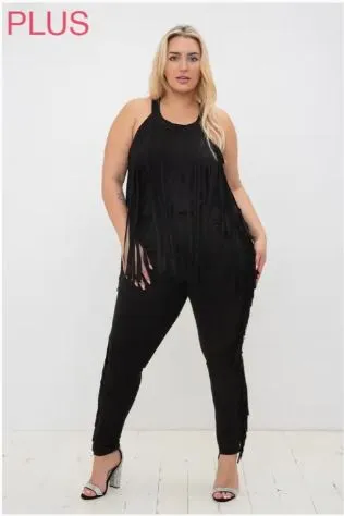 Vocal Fringe Side Detail Pockets Ankle Suede Pants