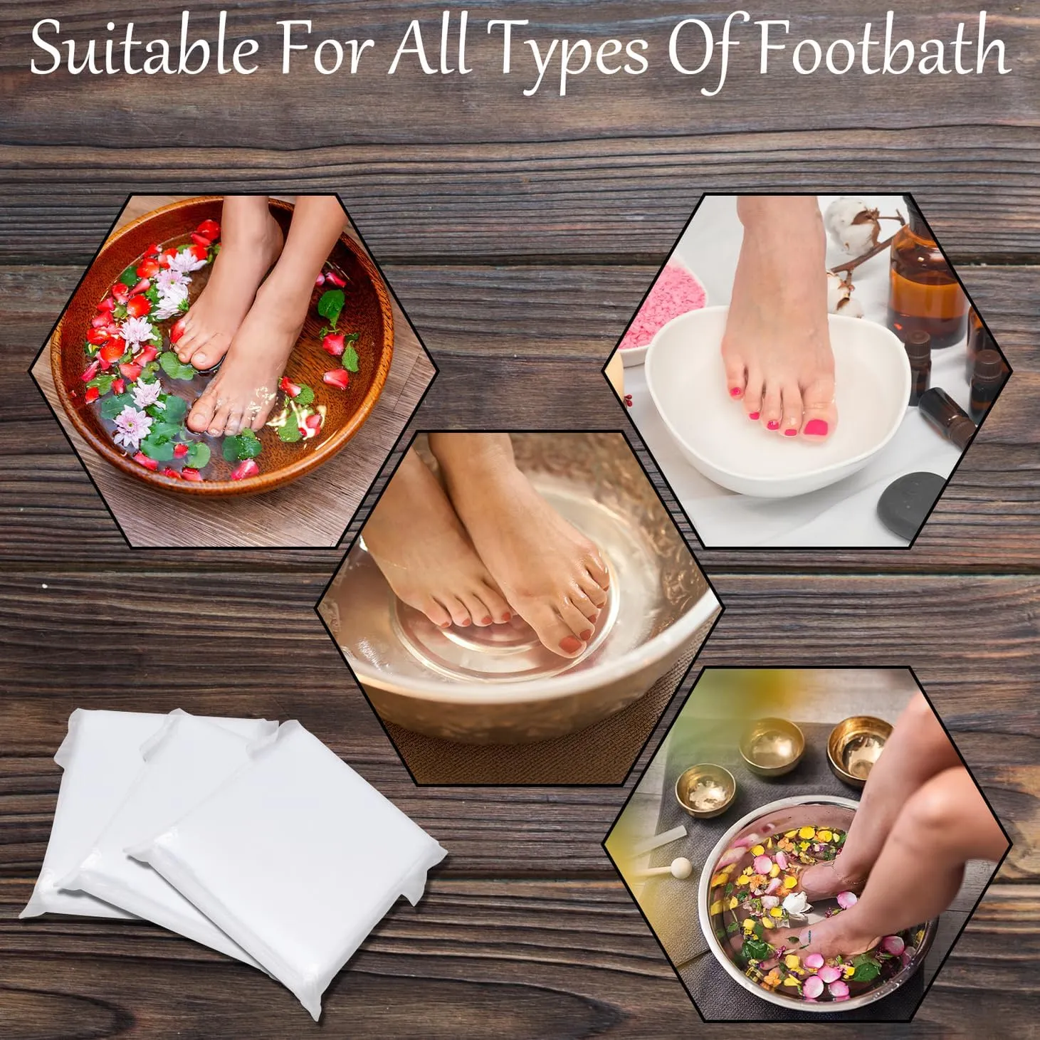 VOCHIC 240 Pcs Pedicure Liners Disposable, 25.5 x 29.5 inches Pedicure Bowl Liners Disposable, Plastic Pedicure Liners, Thickened Foot Bath Liners For Foot Tub, Massage Basins In Homes, SPA, Hotels