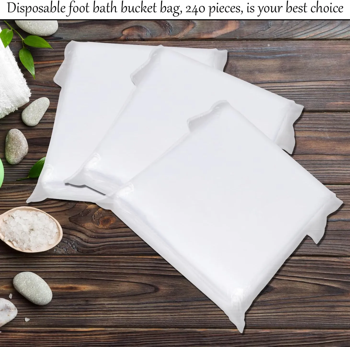 VOCHIC 240 Pcs Pedicure Liners Disposable, 25.5 x 29.5 inches Pedicure Bowl Liners Disposable, Plastic Pedicure Liners, Thickened Foot Bath Liners For Foot Tub, Massage Basins In Homes, SPA, Hotels