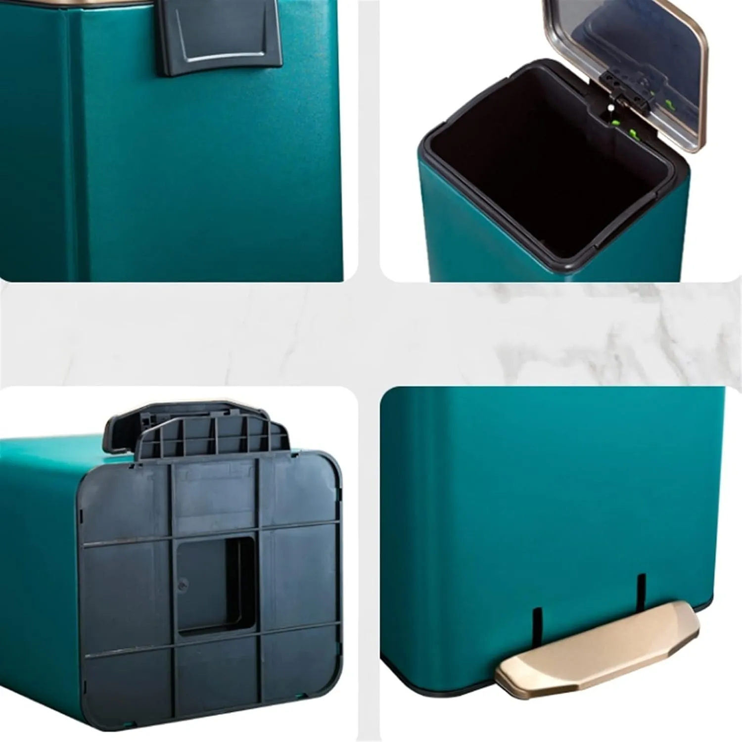 Waste Bin Basket Garbage Basket Junk Container Basket for Bath Trash Can (Color : Green Size : 15L/3.9 gallons) (Green 12L/3.1 gallons)
