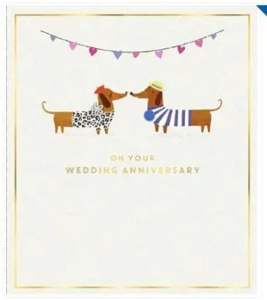 Watermark On Your Anniversary Card Sausage Dogs & Bunting