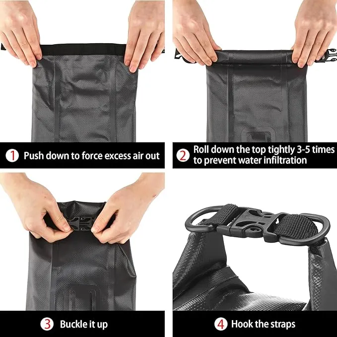 Waterproof First Aid Kit Roll Top Boat Emergency Kit with Waterproof Contents for Fishing Kayaking Boating Swimming Camping Rafting Beach Dark Grey