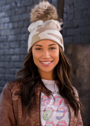 White camo stocking cap