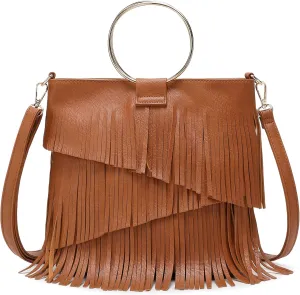 Women's Boho Western Fringe Bracelet Crossbody Purse