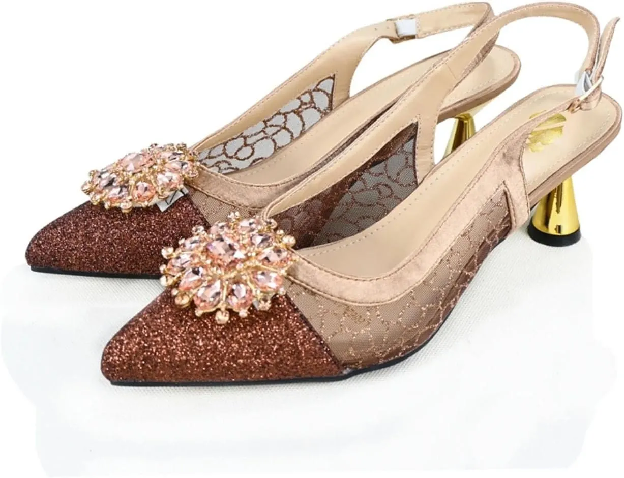 Women’s Elegant Crystal Embellished Wedding Shoes and Clutch Set Luxury Heels for Formal Dinners and Receptions
