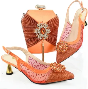 Women’s Elegant Crystal Embellished Wedding Shoes and Clutch Set Luxury Heels for Formal Dinners and Receptions