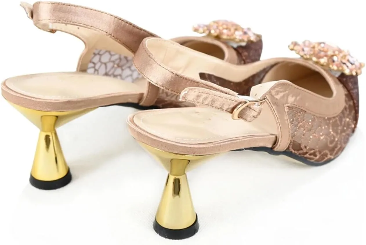 Women’s Elegant Crystal Embellished Wedding Shoes and Clutch Set Luxury Heels for Formal Dinners and Receptions