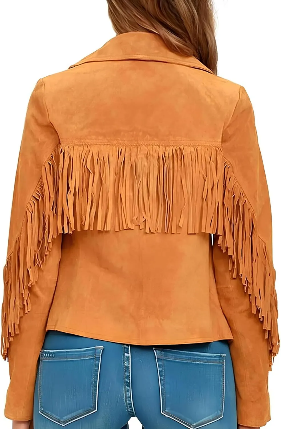 Women's Fringe Genuine Suede Leather Jackets 2025 Fashion Tassel Motorcycle Cropped Coats