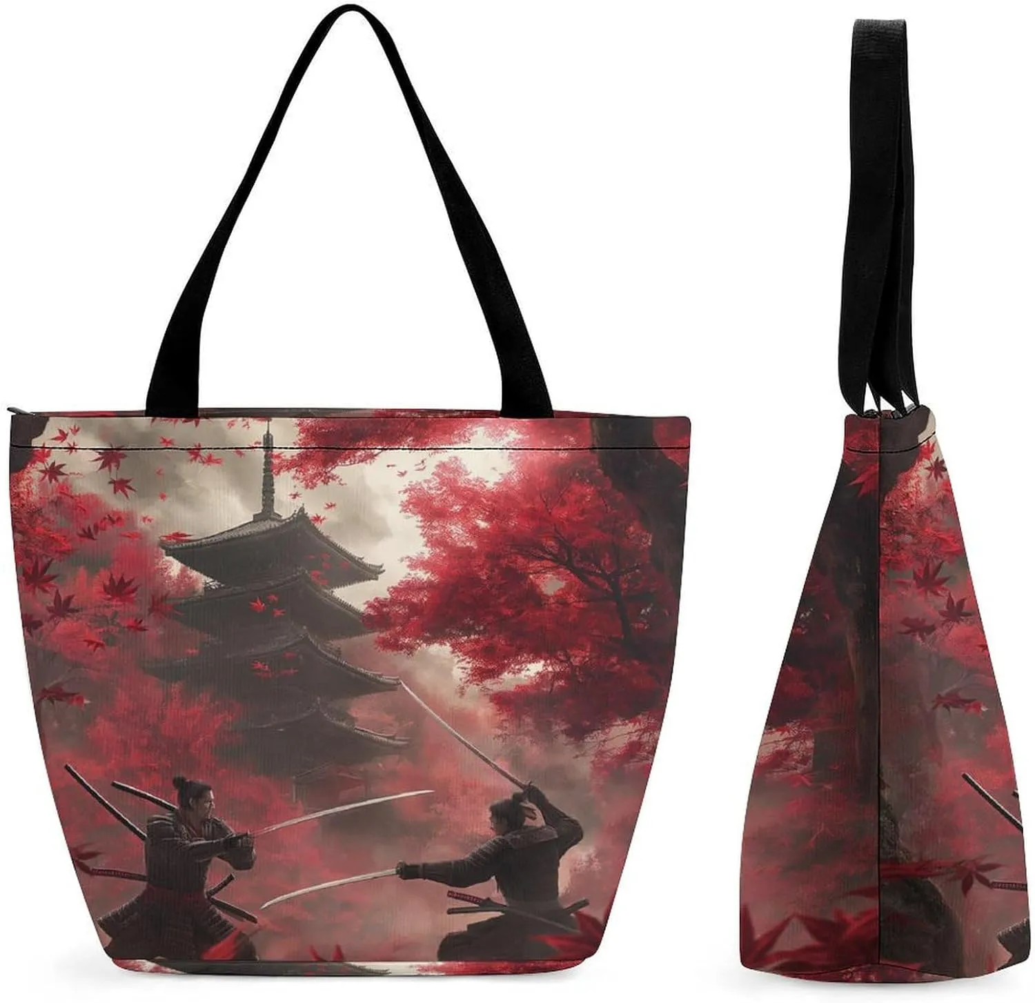 Women's Handbags Japan Style Landscape Shopping Bag Leather Tote Bag Satchel Bags