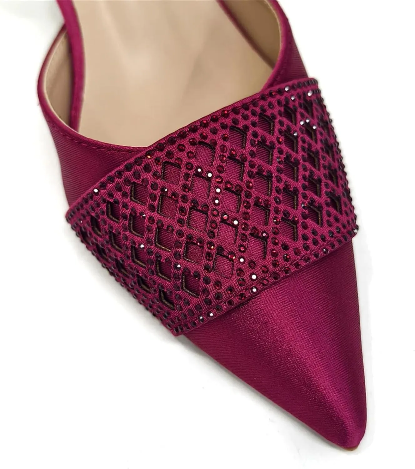 Women’s Nigerian Inspired Designer Wedding Shoes and Shoulder Bag Set Crystal Decorated Heels for Special Occasions