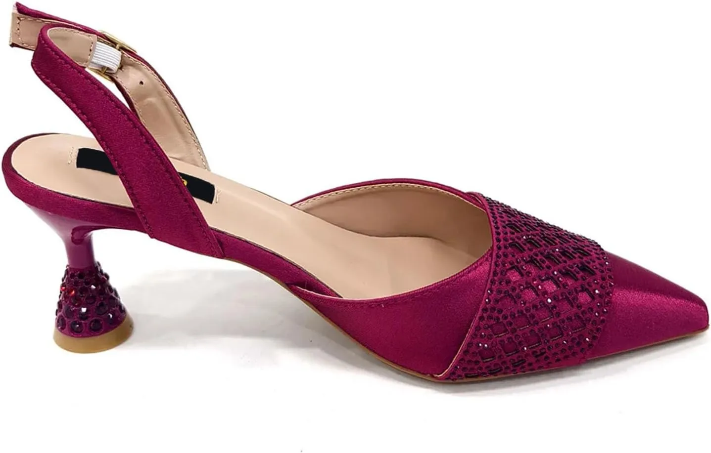 Women’s Nigerian Inspired Designer Wedding Shoes and Shoulder Bag Set Crystal Decorated Heels for Special Occasions