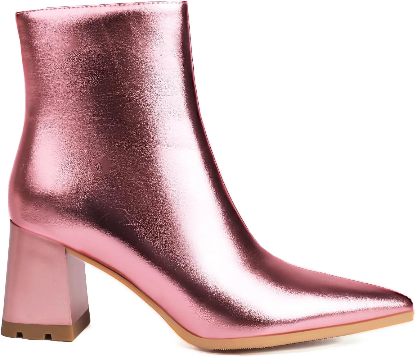 Women's Pointed Toe Boots Block Chunky Heel Ankle Booties