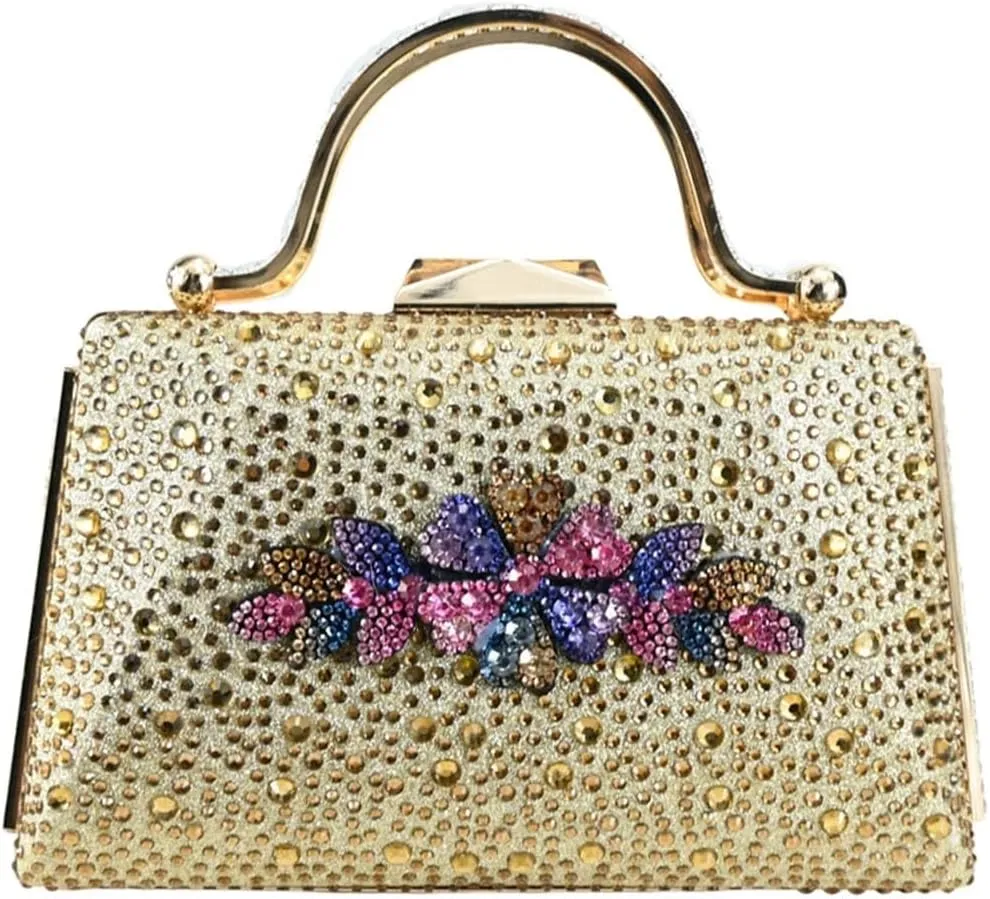 Women’s Sparkly Rhinestone Decorated Party Shoes and Purse Combo Italian Design High Heels for Special