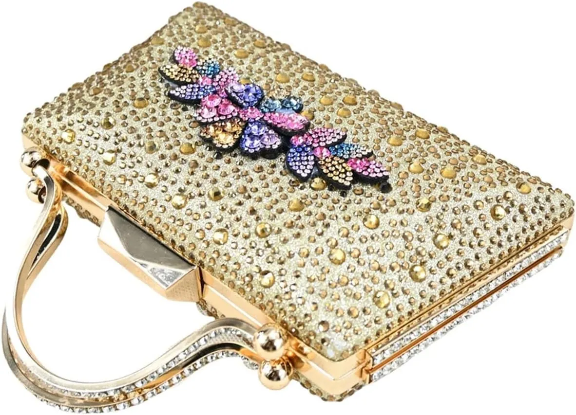 Women’s Sparkly Rhinestone Decorated Party Shoes and Purse Combo Italian Design High Heels for Special