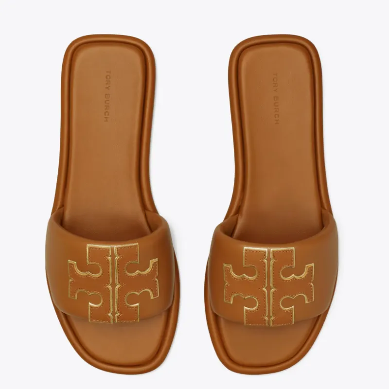 Womens | Tory Burch Double T Sport Slide Sandals Miele / Gold